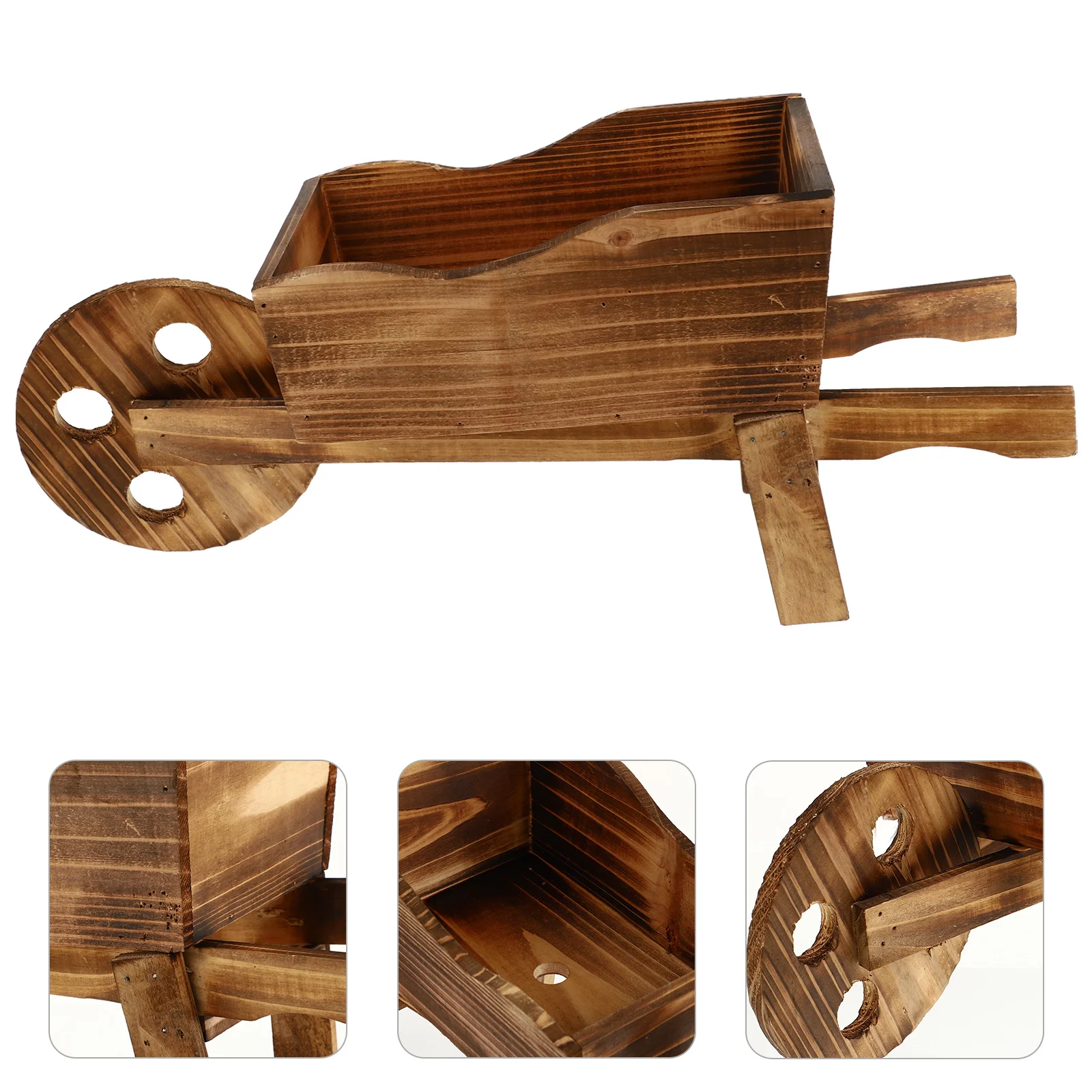 

Retro Decor Wheelbarrow Rustic Decorations Outdoor Planter Strollers Cart Flowerpot Wooden Ornamental Tricycle Child