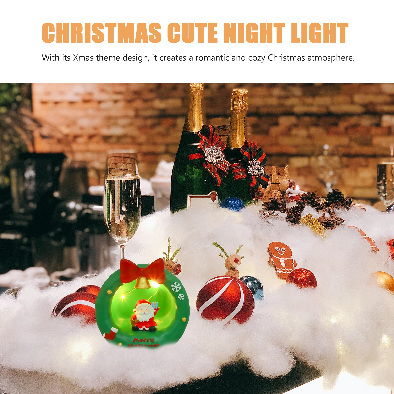 

Christmas Star Lights Night Lamp Green Resin Material Cute Xmas Decoration Atmosphere Light Decor Small Night Light