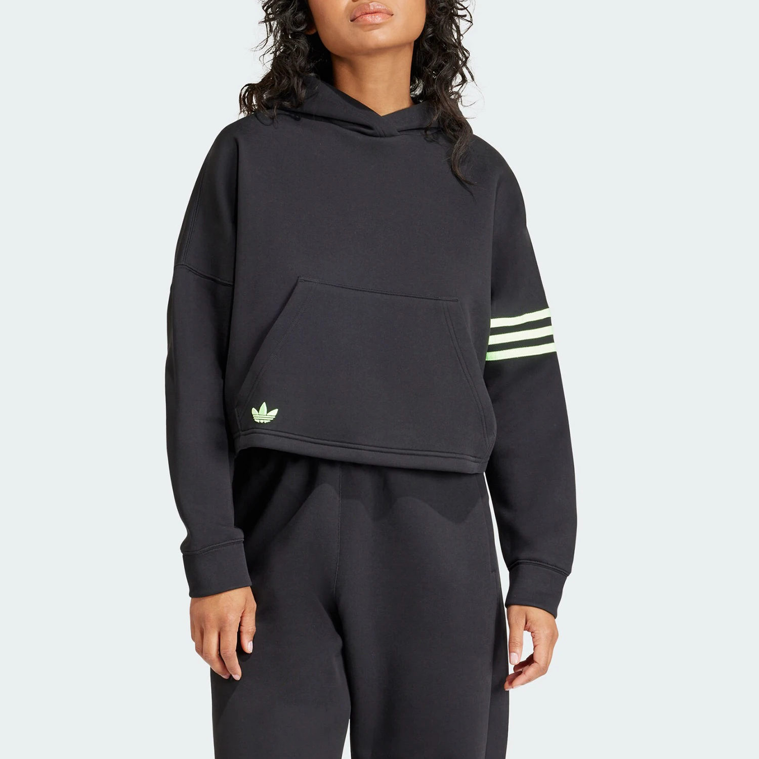 

Adidas genuine Originals Women's Cropped Hooded Casual Sweatshirt IU2497