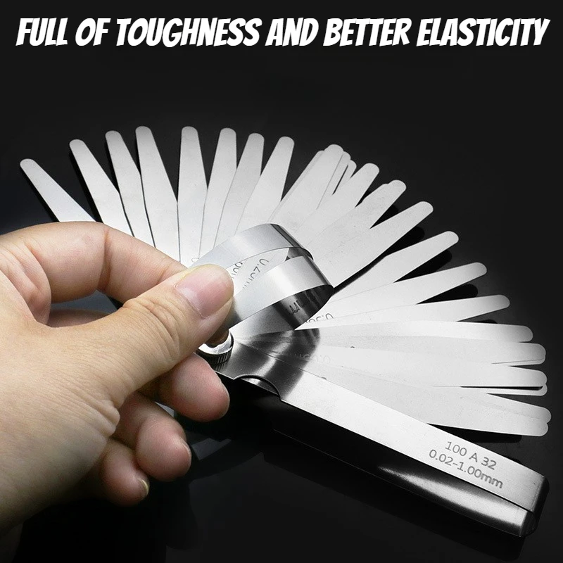 Calibro a spina in acciaio inossidabile ad alta precisione da 32 fette 0,01-1 mm Calibro a spina metrico Calibro a spina combinato Calibro di spessore
