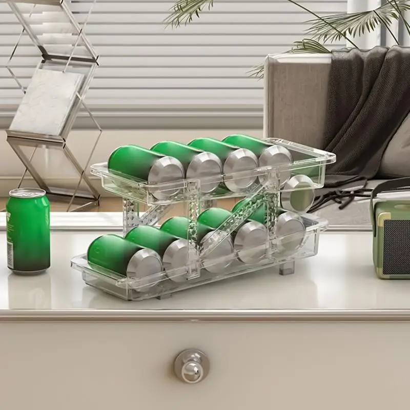 

Soda Can Holder Soda Rack For Refrigerator Expandable Adjustable Automatic Rolling Storage Rack For Juice Beer Yogurt Coffee Tea
