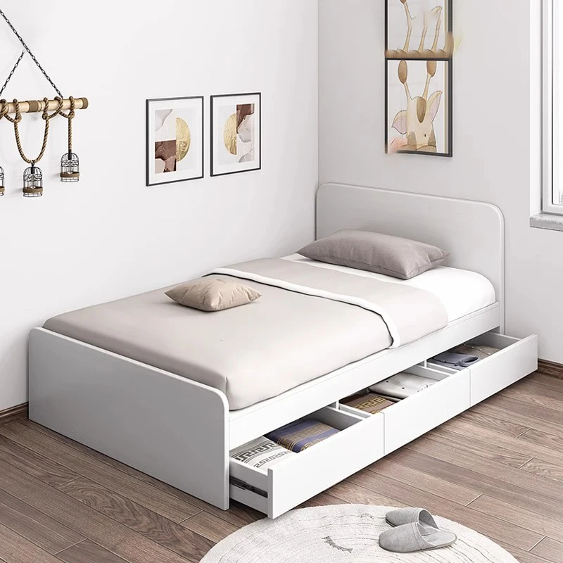 

Fashionable White Bed Full Body Light Luxury Storage Nordic Design Beds Home Minimalist Cama De Casal Living Room Furnitures