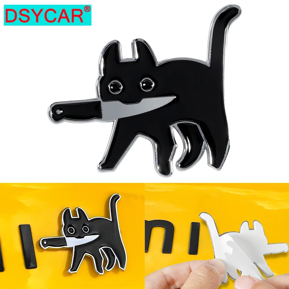 1PC 3D Metal Cat Emblem Vinyl Car Sticker, Sport Badge Decal for Car Side Fender Rear Trunk Auto Decoration Accessories
