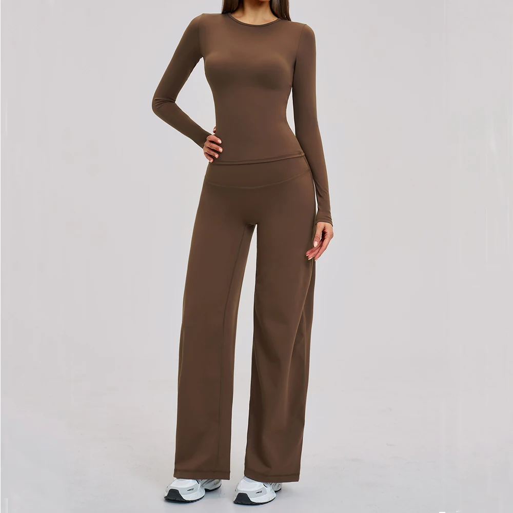 

Gym Outfits Women Yoga Suit 2PCS Sports Set Sportswear Quick-Drying Women Tracksuit Running Workout Long Sleeve Yoga Clothing