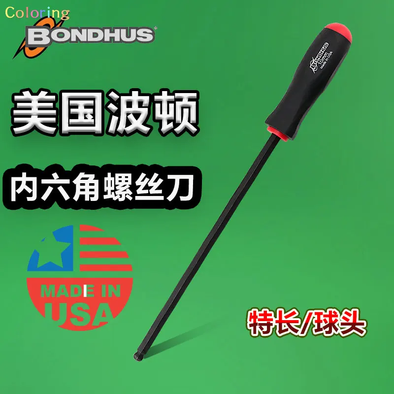 1PCS Bondhus 3750 Extra Long (279mm) Ball End Hexagon Screwdriver 1.5mm, Ball End Screwdriver with ProGuard Finish. Tool