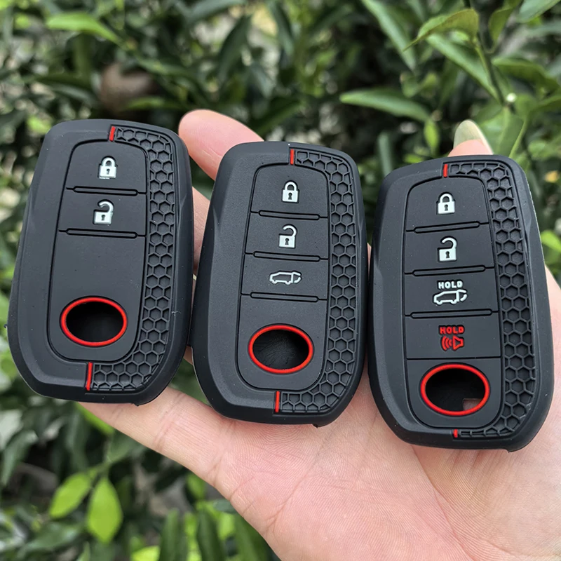 غطاء حافظة مفاتيح السيارة من السيليكون لسيارة تويوتا لاند كروزر 200 300 برادو كراون TLK 200 يارس كروس هايلكس إنوفا فورتشنر كامري 55 مفتاح