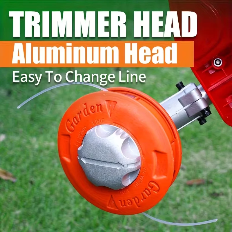 Universal M10x1.25 Aluminum Bump Feed Trimmer Head Replacement With Nylon Line For Brush Cutter Weed Eater Lawn Mower Parts