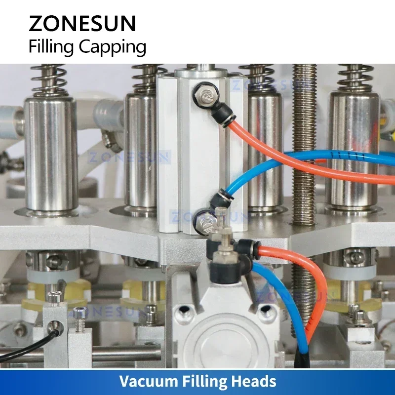 ZONESUN ZS-AFC880 Auto 4 Head Vacuum Wine Bottling Machine ROPP Capping Production Line Monoblock Liquor Spirits Bottle Filler