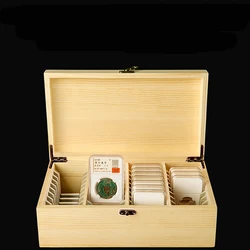 40 Holes Wooden Round Protect Coins Case Holders Storage Container Display Cases Box Commemorative Coins Collection Box