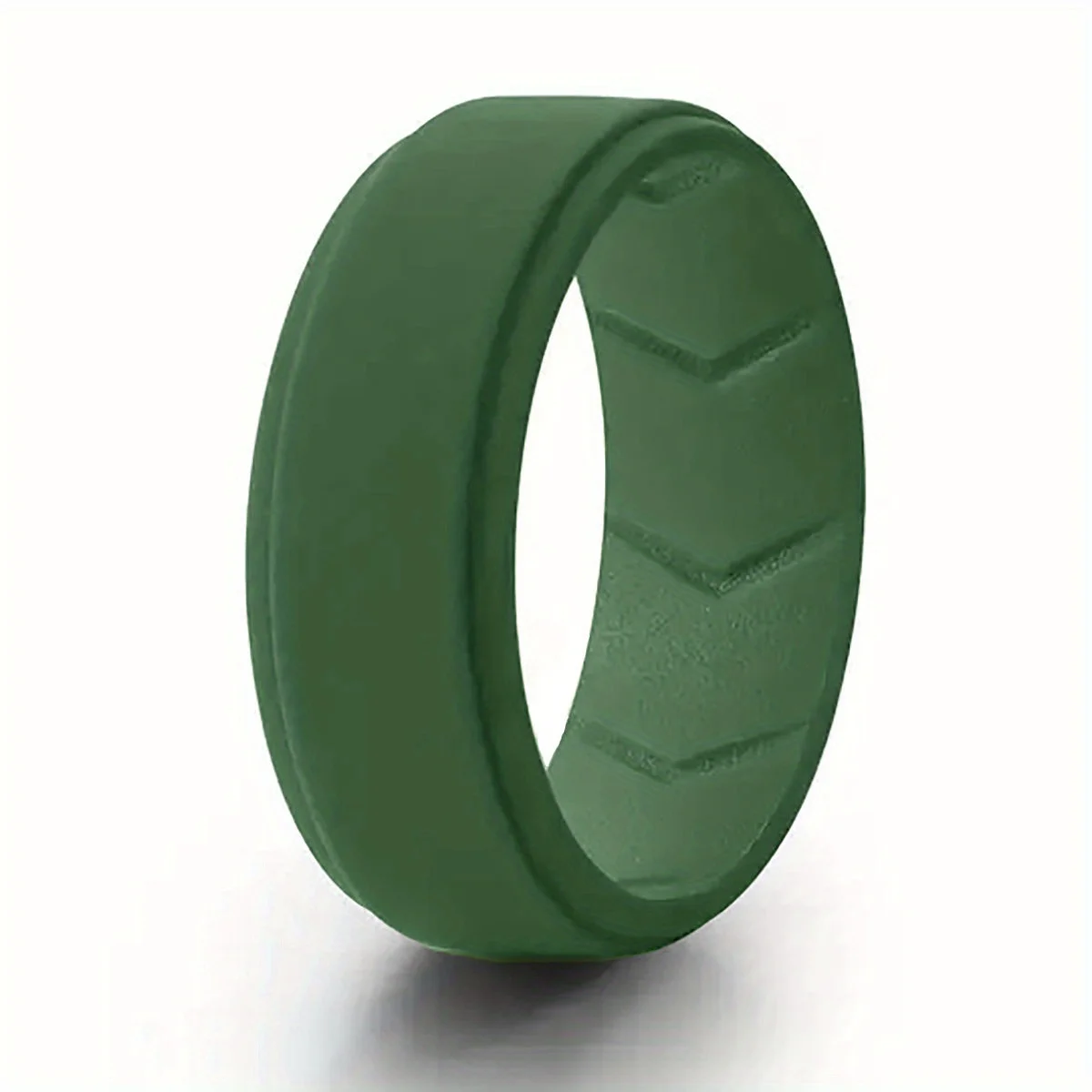 1pc Comfortable Silicone Men\'s Wedding Band with Breathability Grooves Single Ring Running Casual Wear Gift for Husband