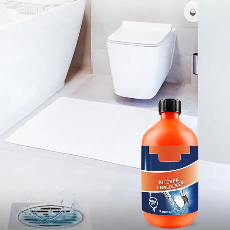 Powerful Pipe Dredging Agent Pipe Cleaning Fluid Sink Cleaner 500ml Liquid Solution Toilet Unblocker Household Clog Remover For