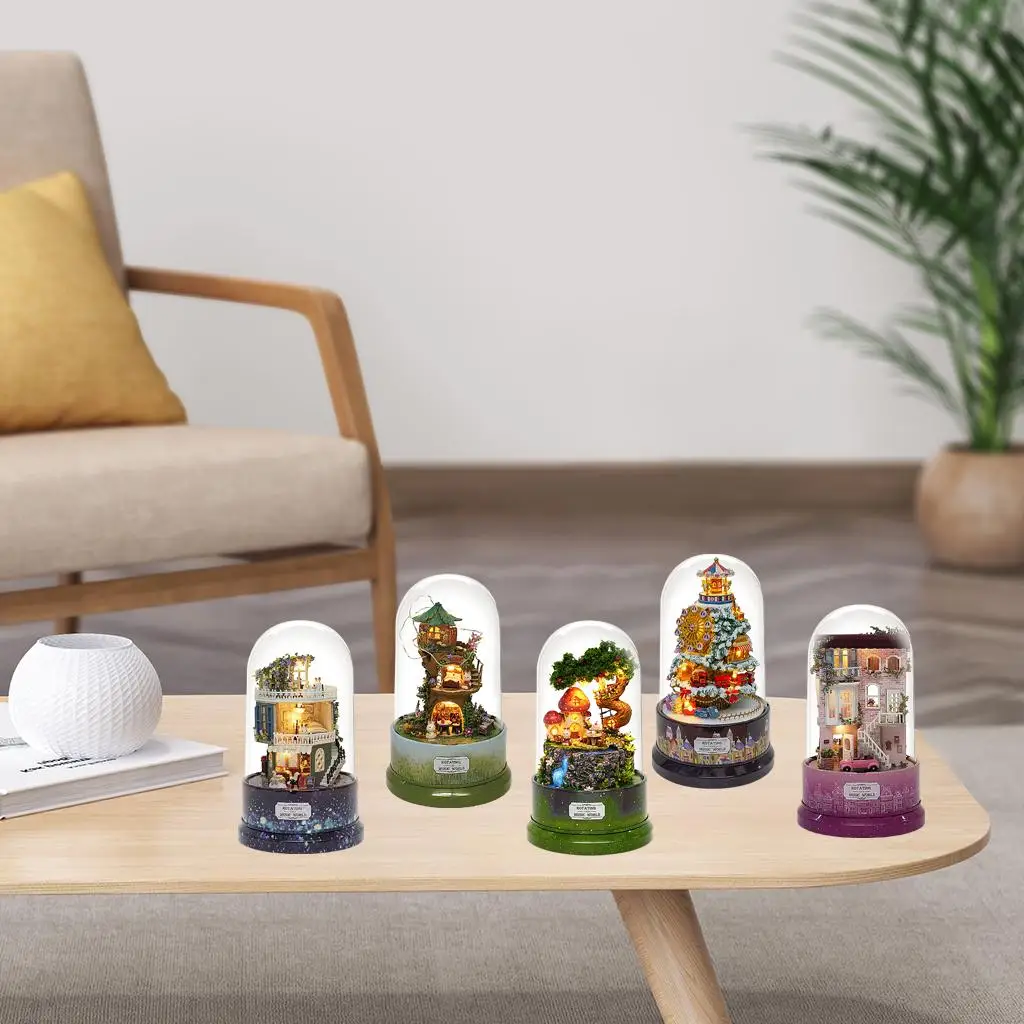 DIY มินิตุ๊กตาจิ๋วชุดกระท่อมประกอบ 3 มิติพร้อมเฟอร์นิเจอร์ทําด้วยมือ