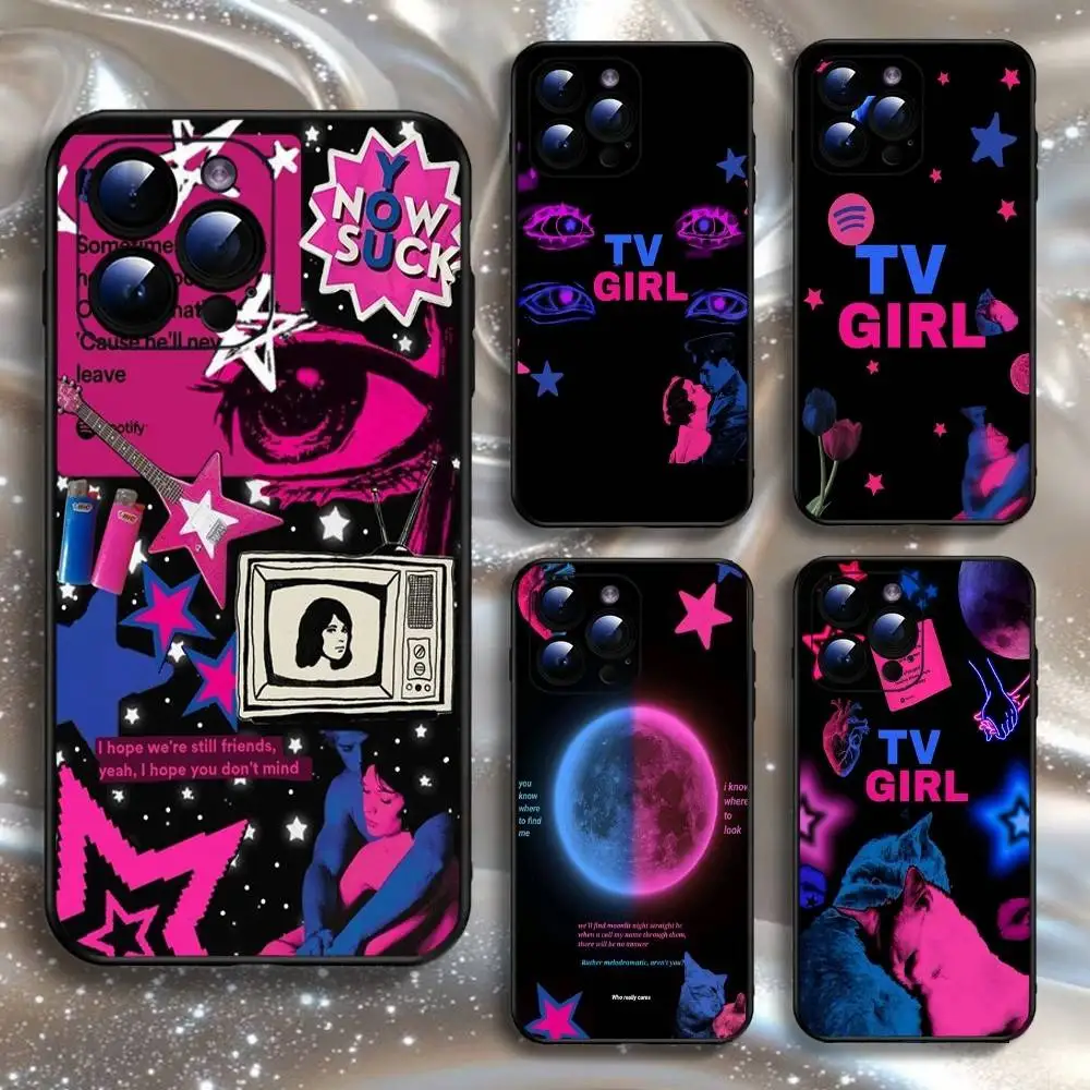 

TV-girl Phone Case For iPhone16,15,14,13,12,11 Plus,Pro Max,XS,X,XR,SE,Mini,8,7,Soft Silicone Black Cover