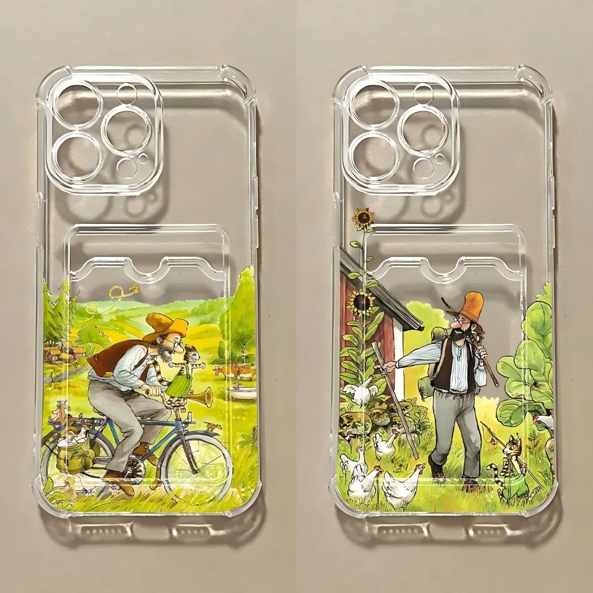 Clmj Anime Petterssons und Findus Card Hold Case for Samsung Galaxy A17 A07 A56 A36 A26 A55 A35 A24 A14 A54 A15 A25 A34 A23 4G5G