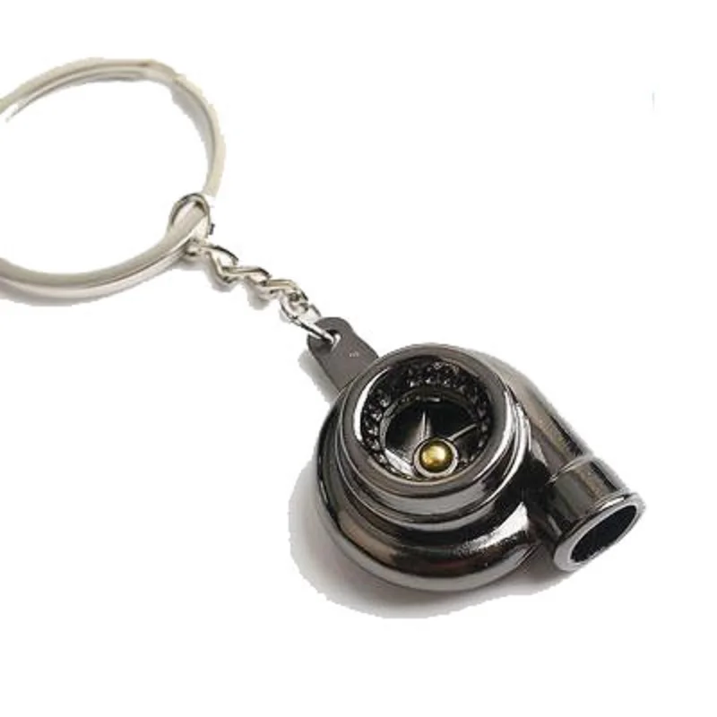 Metal Turbo Blower Keychain Rotable Turbocharger Creative Car Gift Pendant