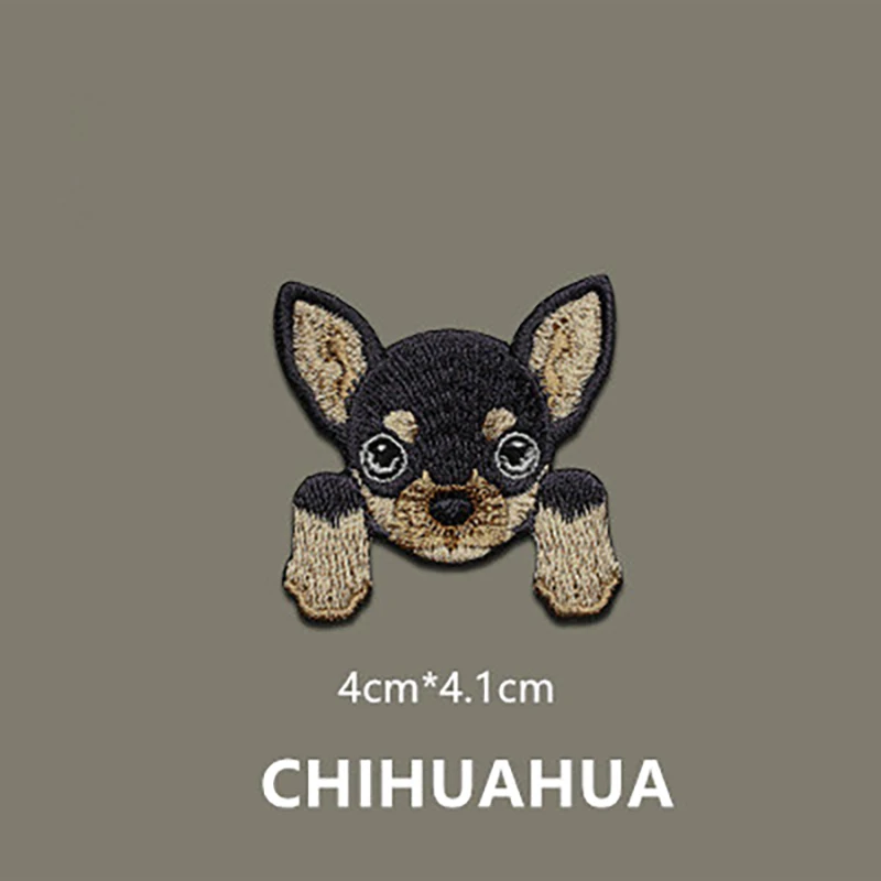 1 Set Cute Chihuahua Shiba Dog patch baby\'s clothing patches backpack decoration small applique small iron on patch