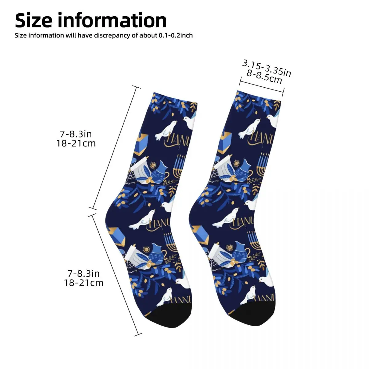 Chaussettes de Menorah juives pour hommes et femmes, Chaussettes à tube moyen, Chaussettes religieuses, Happy HanuPatrick ah, Mode printemps, Été, Automne, Hiver, Cadeau