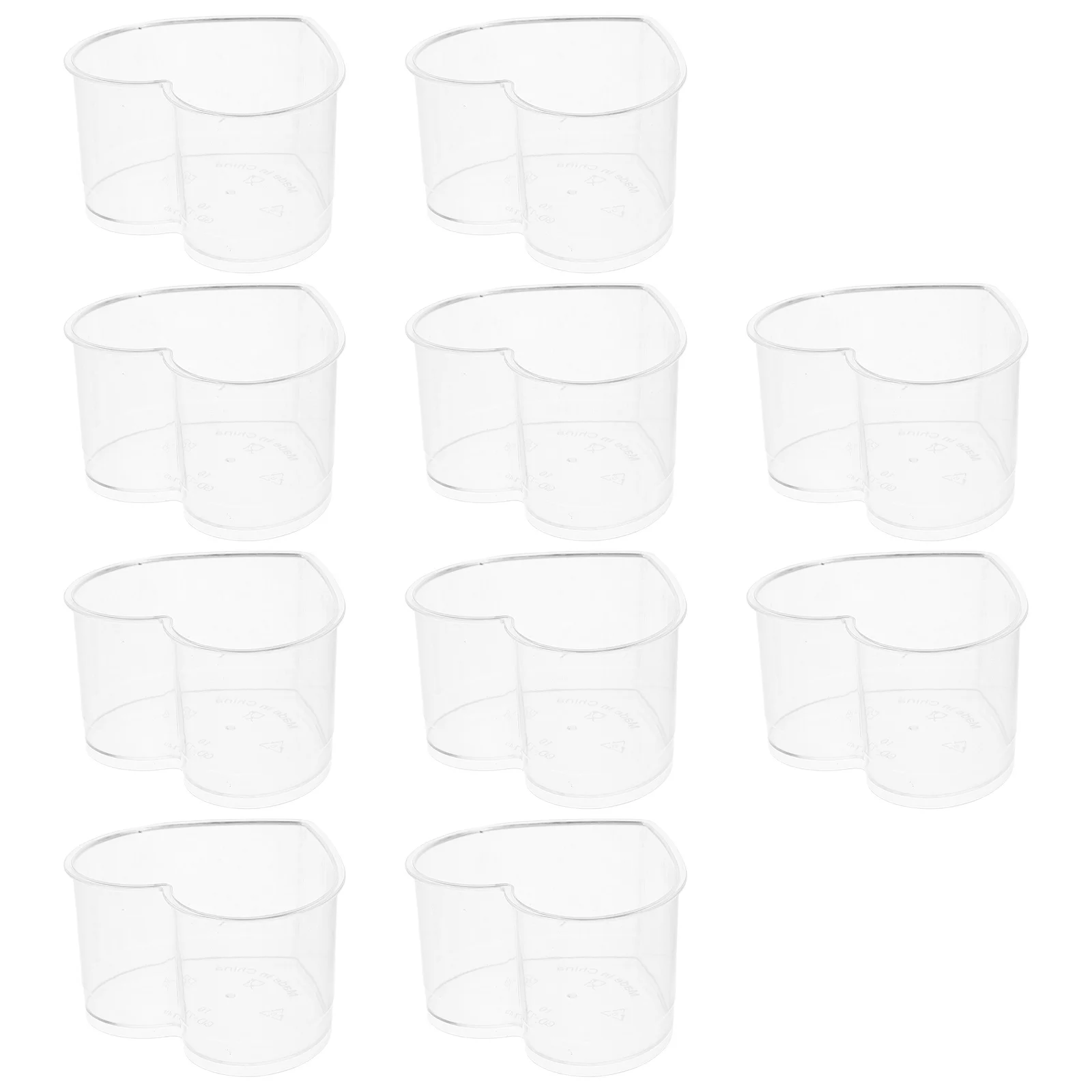 

10Pcs Transparent Heart Shaped Dessert Cups 150ml Compact Multi-Function Pudding Cups Portable Clear Party Accessories
