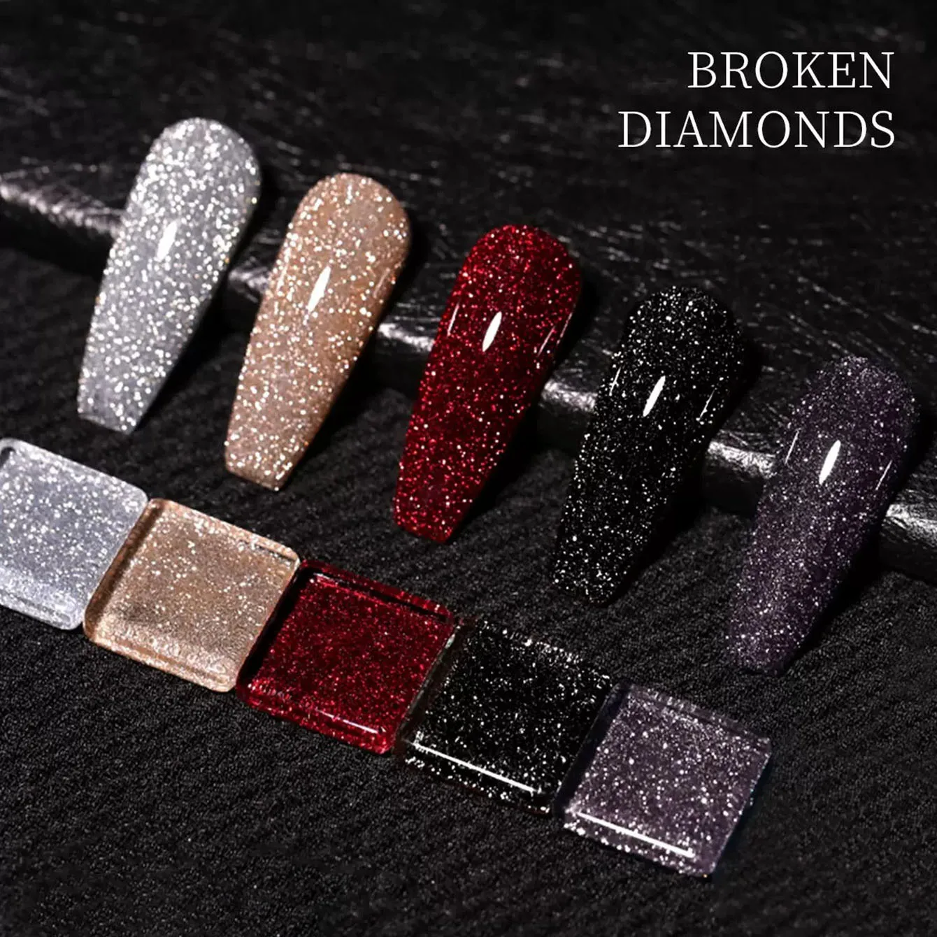 10ML 1PCS Unghie rosse Natale Diamante schiacciato Gel Smalto per unghie Serie Temperamento bianco Colla per unghie schiacciata glitter ad alta densità