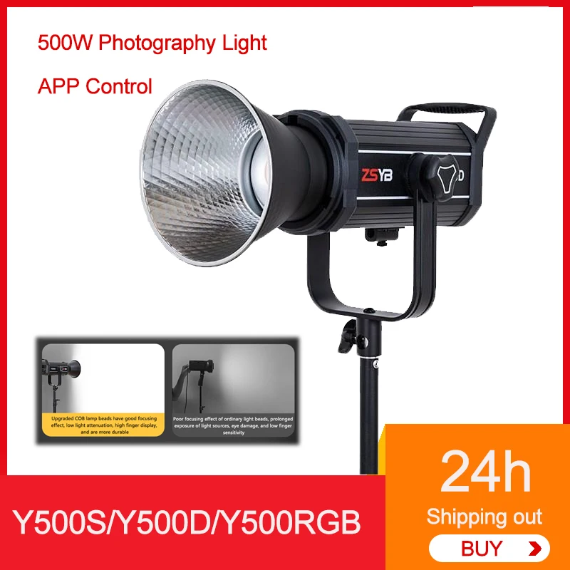 ZSYB Y500S/Y500D/Y500RGB LED Video Light 500W Photography Light APP Control Studio Photo Lamp Bi-Color Camera Light for Youtube