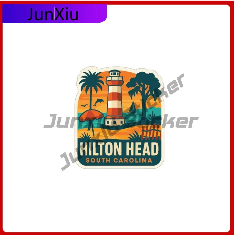 

Hilton Head South Carolina Sticker Accessories Vinyl Die-cut Decal Decorative City Skyline Landmark Design V 125 Motorcycle Lapt