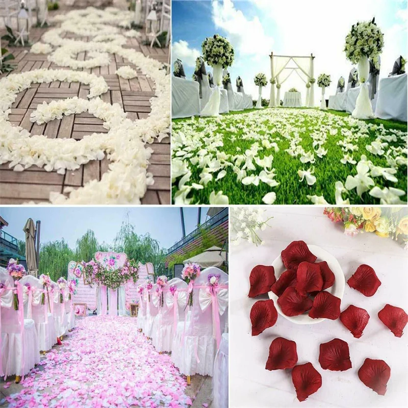 SILK ROSE PETALS FLOWER TABLE DECORATION CONFETTI WEDDING ENGAGEMENT PARTY 500pcs