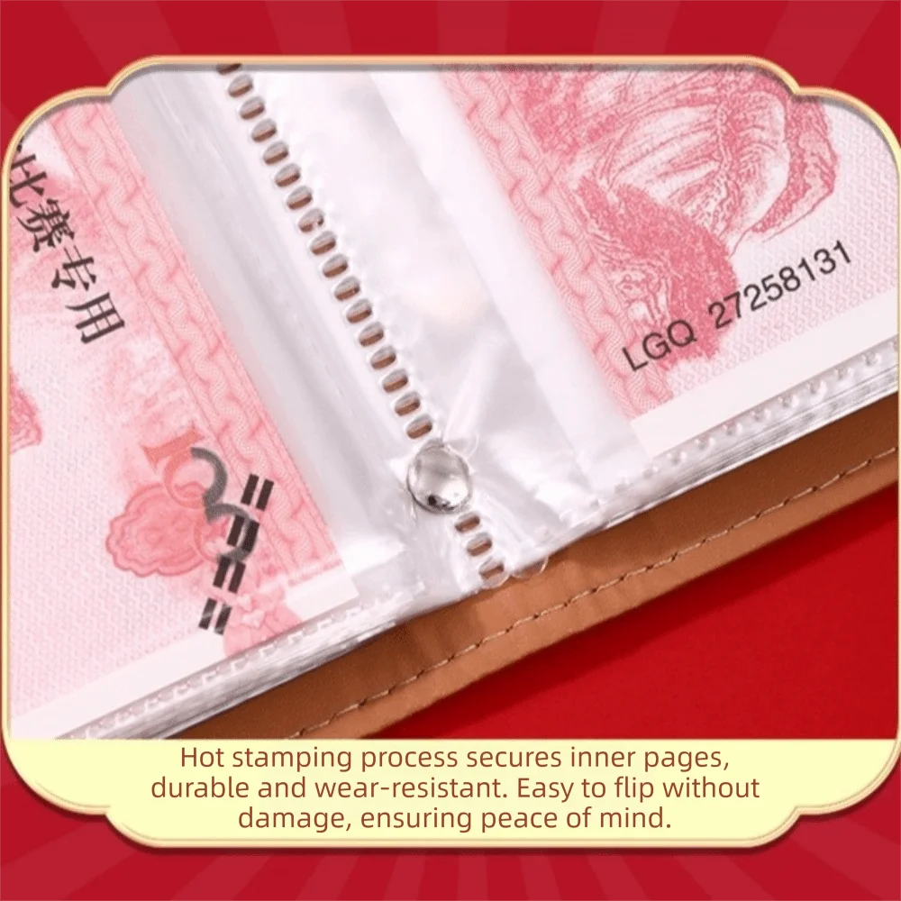 

50Sheets Saving Money Binder PU Leather Loose-leaf Colorful Shine Budget Binder Savings Handbook Wallet Storage Account Book