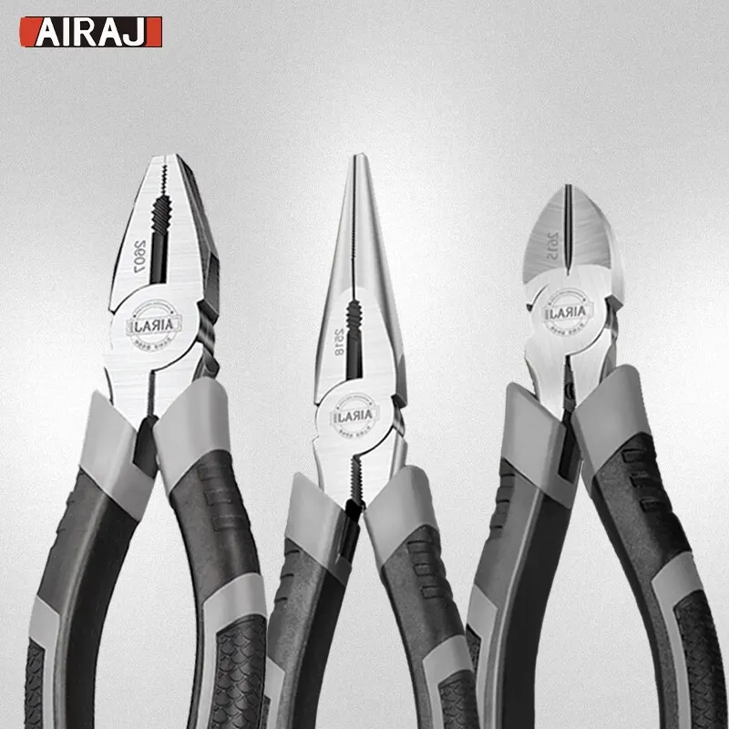 AIRAJ 6/8 Pouce Multifonctionnel Pinces Diagonales Aiguille Nez Pinces Outils Matériel Coupe-Fil Universel Électricien