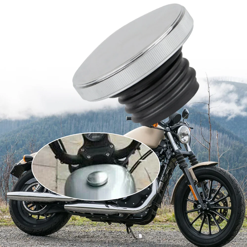 

For Harley Sportster 883 XL Dyna Softail Motorcycle Gas Cap Fuel Tank Cover Chrome/Black Fuel TankCap