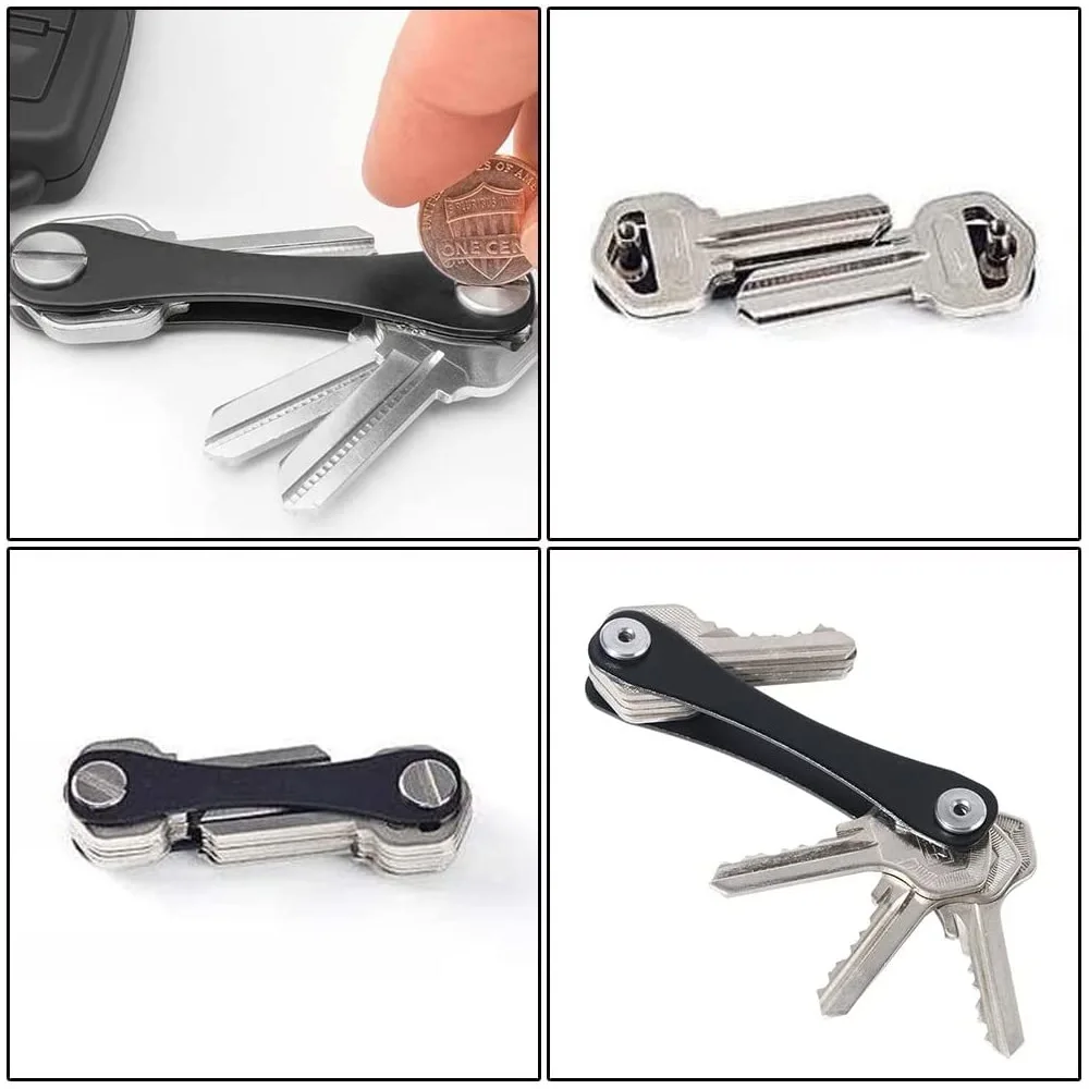 คลิปกุญแจโลหะขนาดกะทัดรัดพวงกุญแจพวงกุญแจ Key Organizer Gadget กล่องเก็บขายร้อน