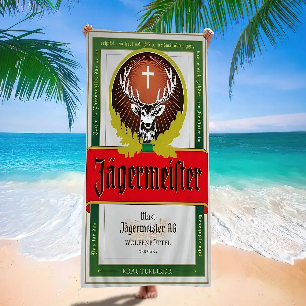 Classic Jagermeister Tin Sign Bar Pub Big Microfiber Beach Towels Quick Dry Towel Sand Pool Towel for Travel Swim Pool Yoga #5