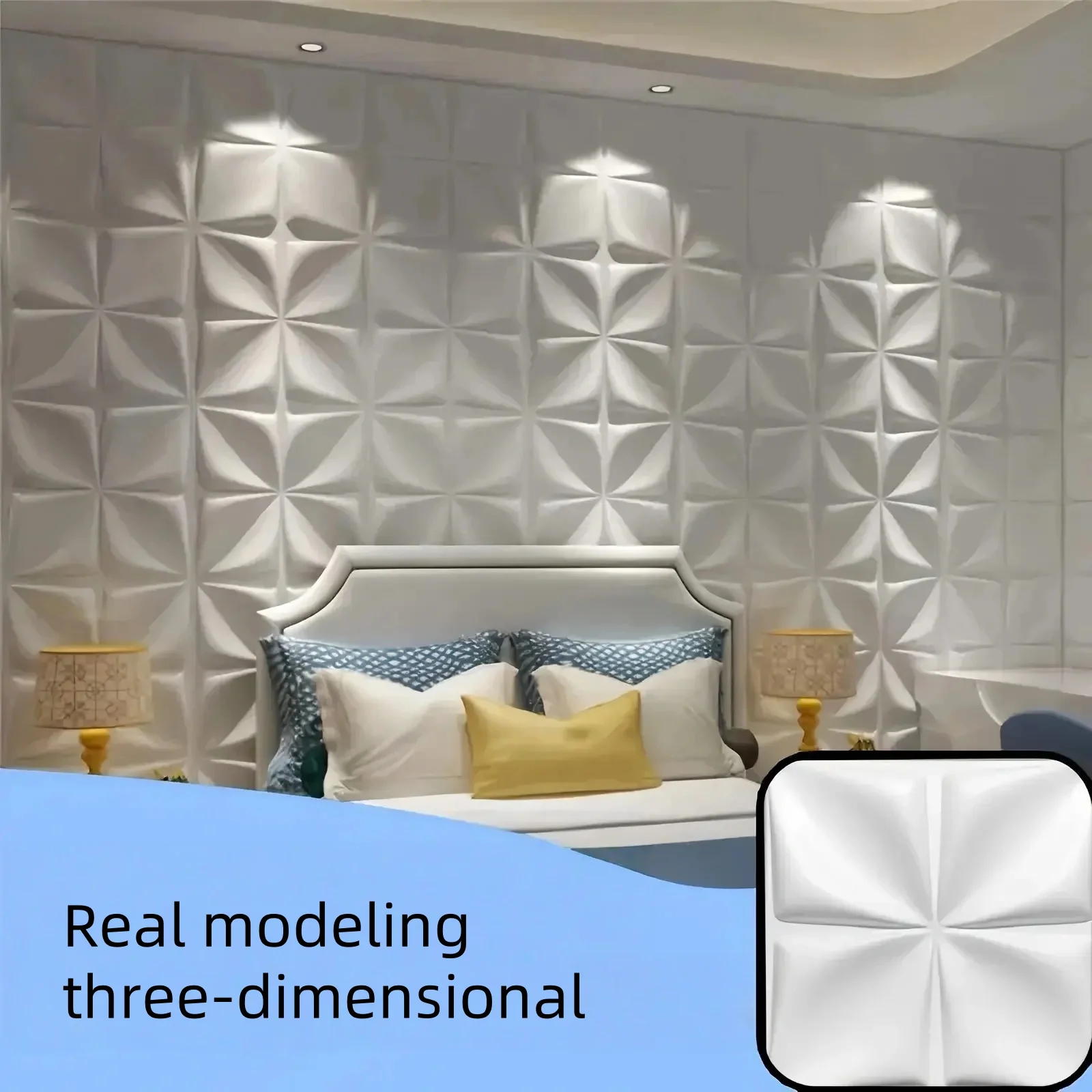 

3D Wall Panels For Interior Wall Decor 30x30cm White Black Diy Home Decoration Wallpaper Bathroom Kitchen Living Room Wall