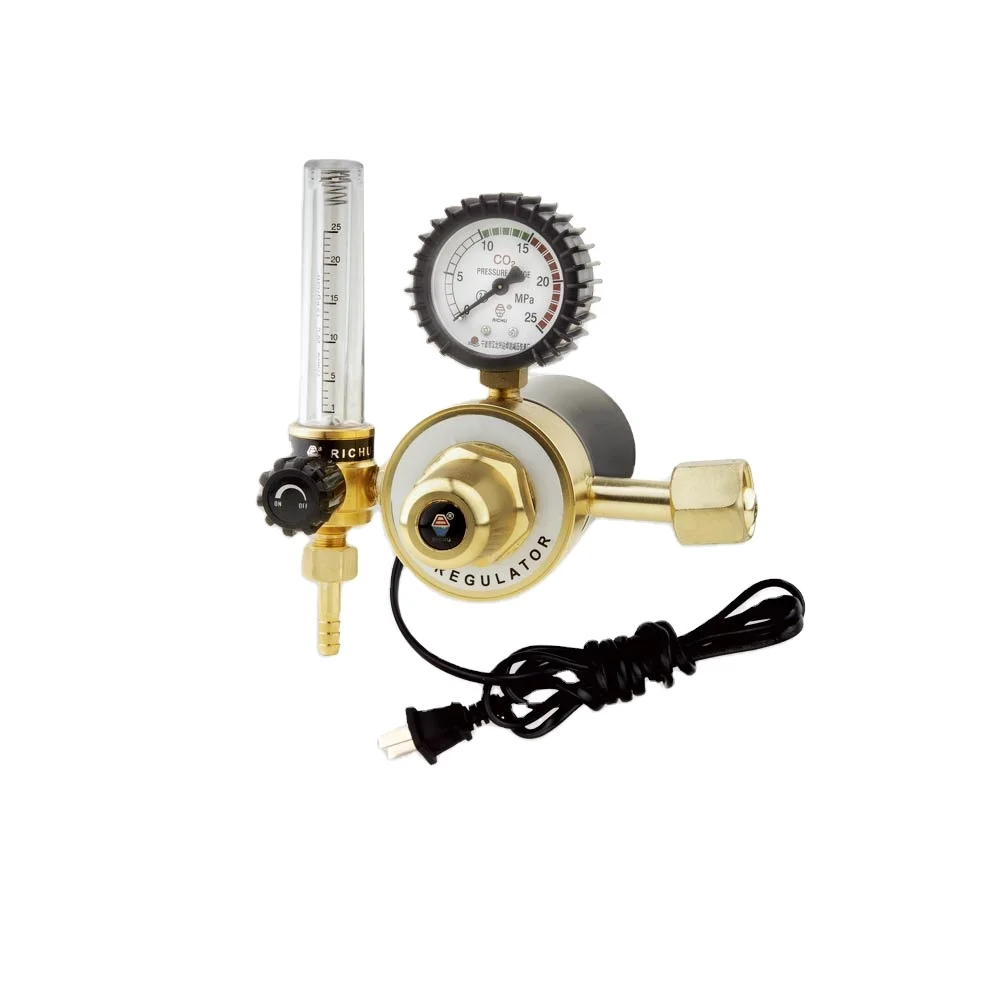 Economical industrial CO2 shielded regulator with flow meter and heater 220V