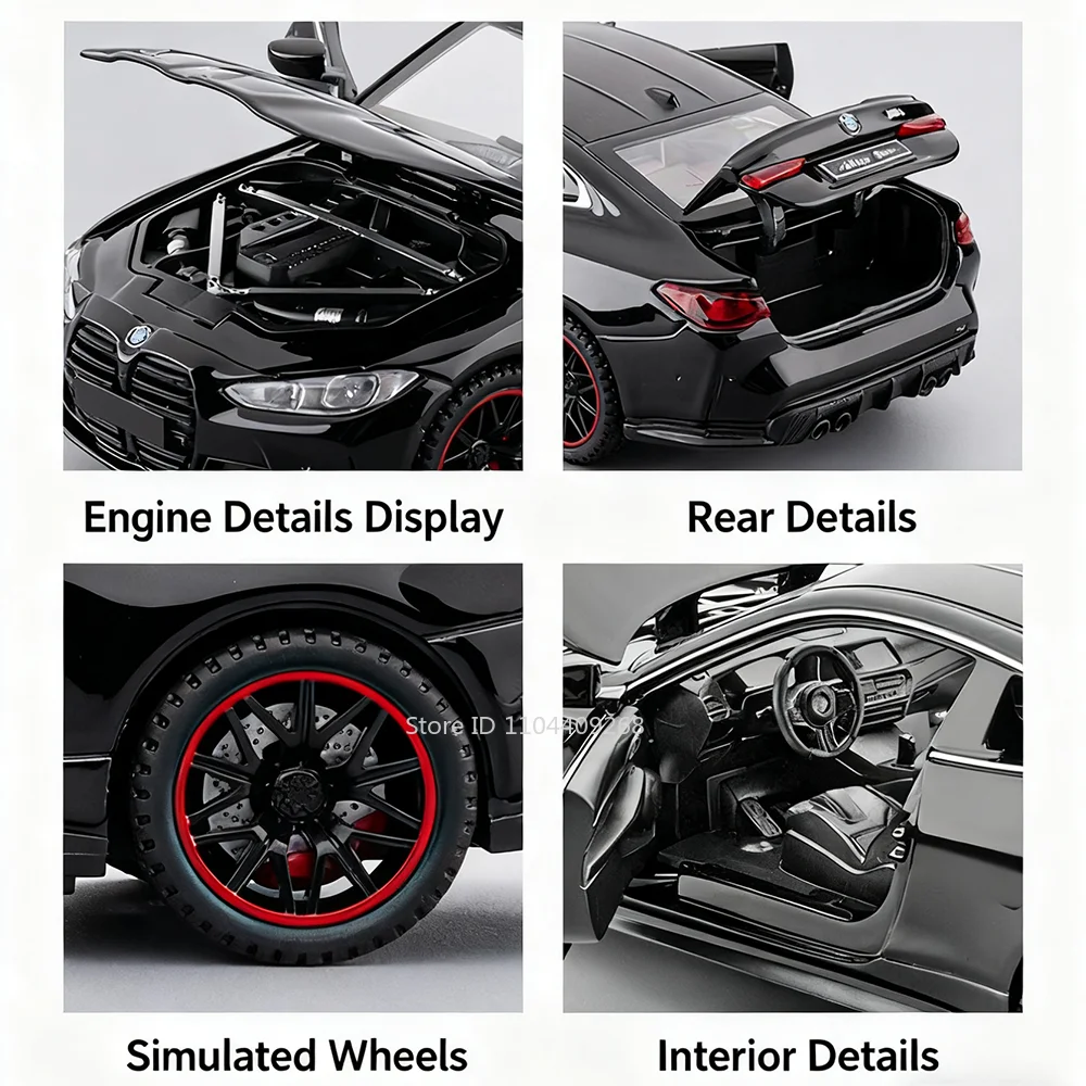 مقياس 1:32 M4 X3M لعبة سيارة نموذج التراجع الموسيقى الخفيفة الأبواب فتح سيارة مصغرة معدنية دييكاست نماذج الاطفال الهدايا التعليمية