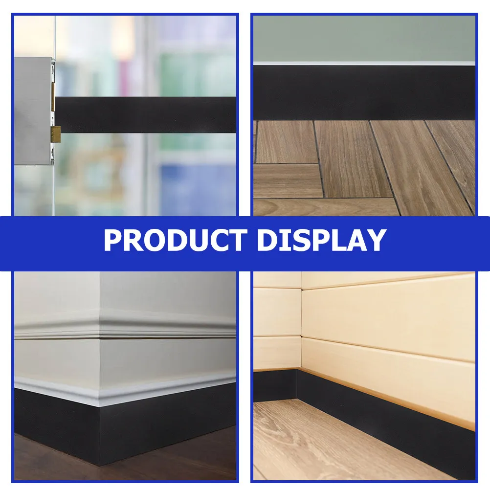 Flexible Skirting Board Cover 1 Roll PVC Stick on Baseboard Trim for Walls Floors Ceilings Peel and Stick Wall Decorative Trim