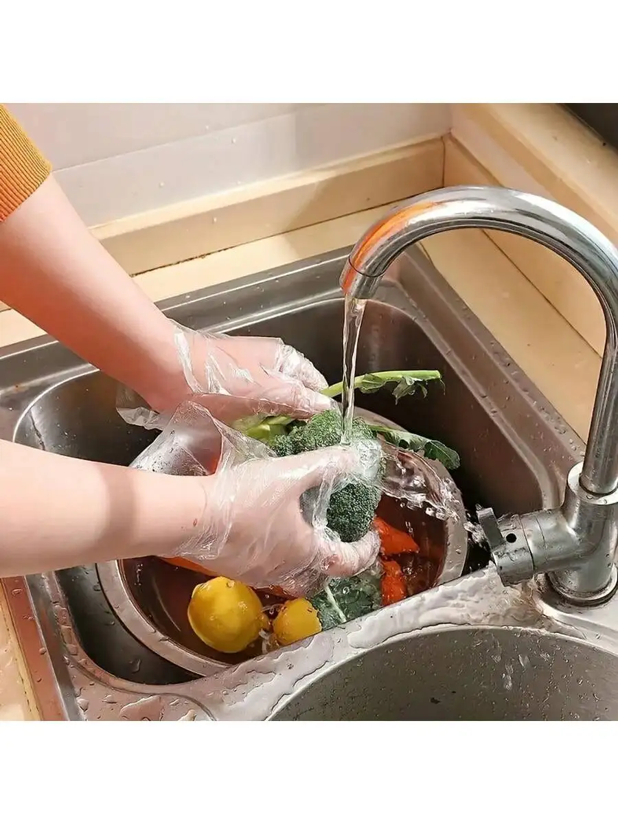 Commercial TPE Gloves Bulk 200 Pcs, Durable & Oil Resistant. Food Safe, 20cm, Cost Effective