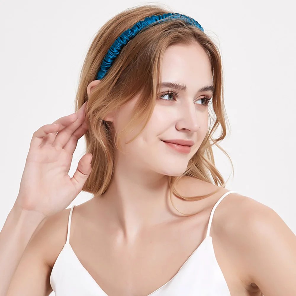 Hair Hoop Band Headbands For Women Girl 100% Pure Mulberry Silk Elastic Luxury Hair Accessories