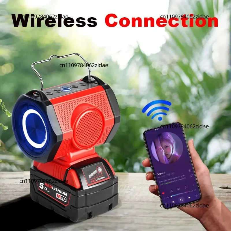 For 18V Bluetooth Speaker for Milwaukee USB Type-C Port, Loudspe