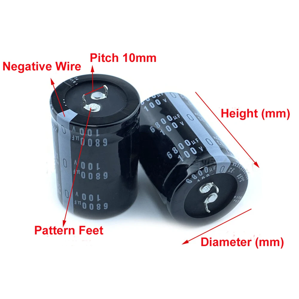 2pcs 100V 6800uF 6800uF 100V 30x50mm 30x60mm 35x50mm 35x60mm Pitch 10mm Nichicon Horn Fever Audio Amplifier Capacitors