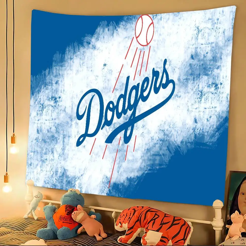 L-a D-Dodgers ทีมเบสบอลฉากหลังผ้าป้ายโปสเตอร์แบนเนอร์สําหรับปีใหม่ตกแต่ง Photo Props พื้นหลังอุปกรณ์