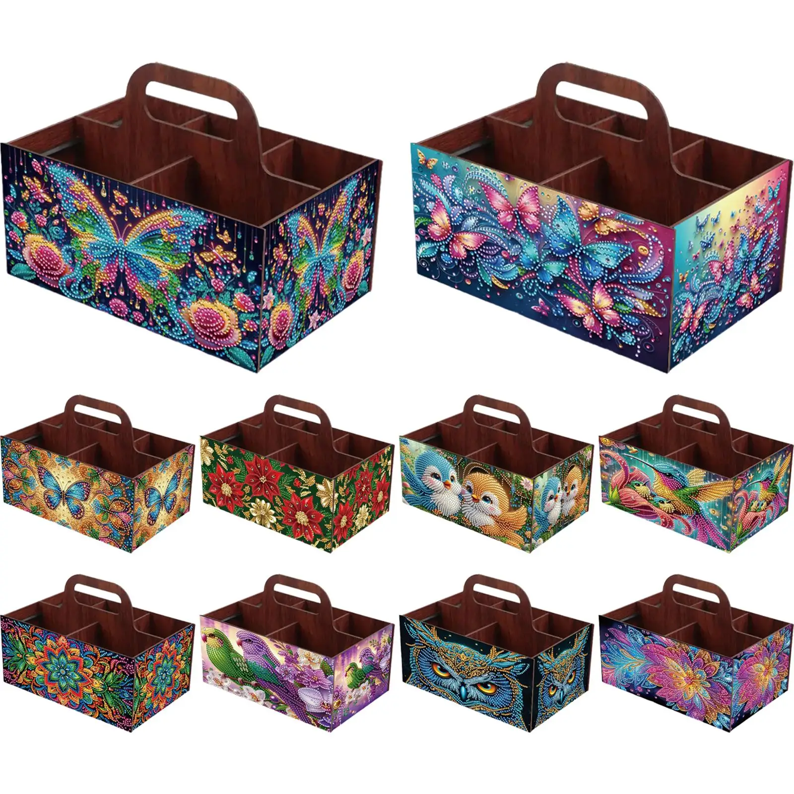 

Completed Diamond Art Jewelry Box Kits Handmade Storage Holder Case Wooden Box for Adult Birthday Presents Craft Kit