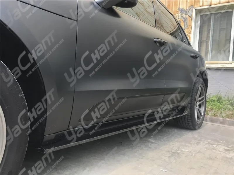 Car-Styling Carbon Fiber Side Skirt Fit For2014-2020 TP 95B Macan &S ATS Black Label Style Side Skirt Extension Underboard