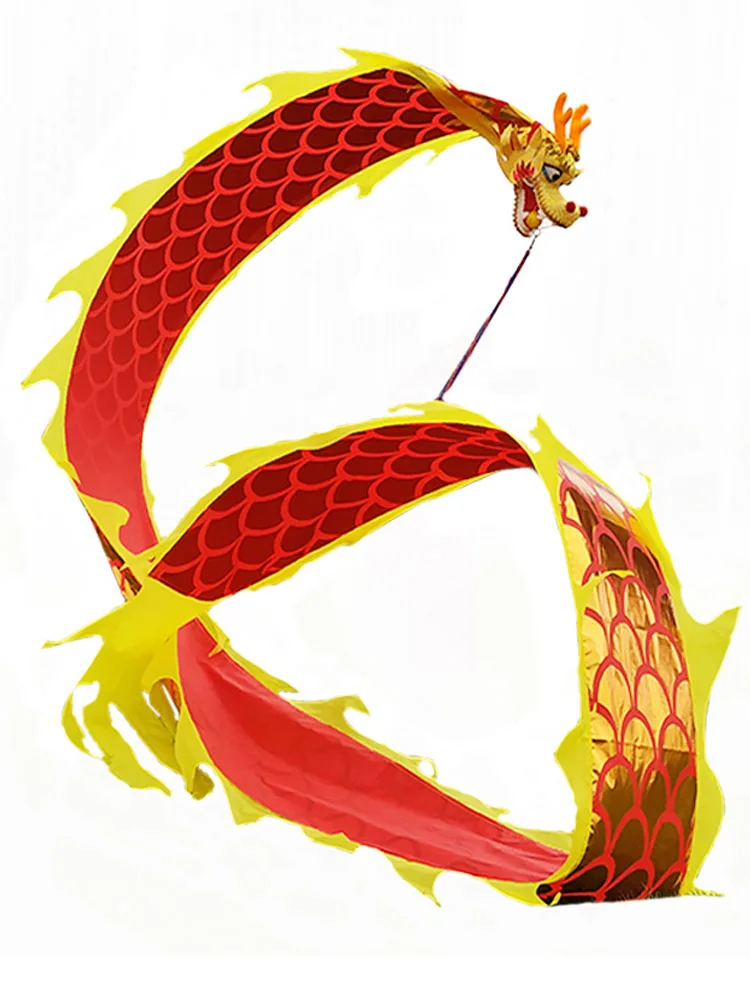 6/8/10m White Yellow Red Green Chinese Dragon Dance Props New Year Festival Supplies Traditional Square Dance Products Toys