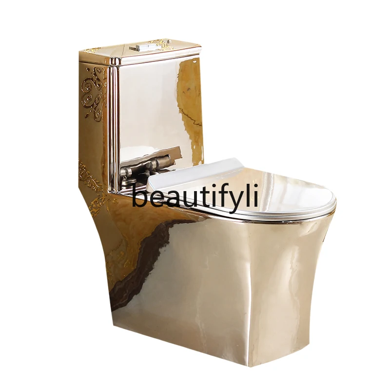 

Nordic silver toilet personalized art small apartment flush toilet siphon water-saving color deodorant toilet