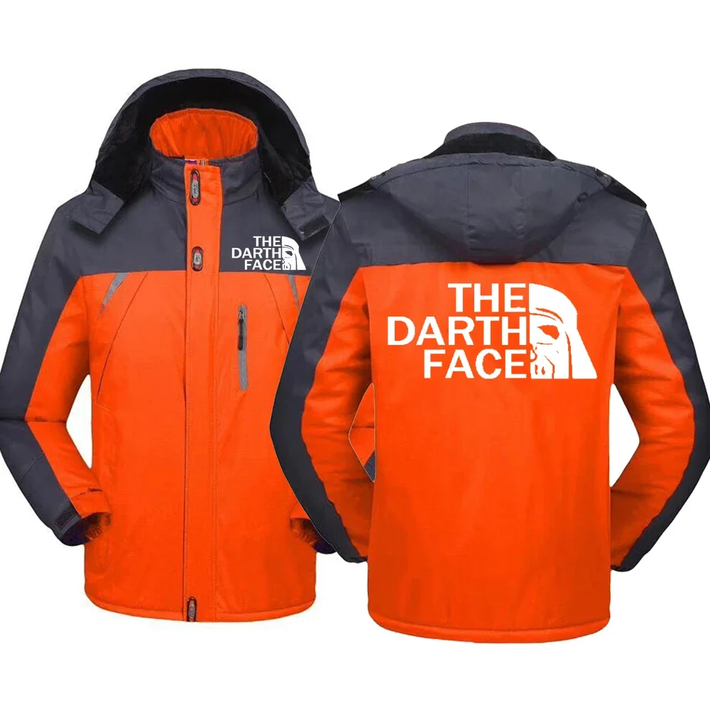 Inverno New Down felpa con cappuccio cappotto THE DARTH FACE Logo Print Men Down Colorblock Jacket Logo personalizzabile giacca calda da uomo di alta qualità