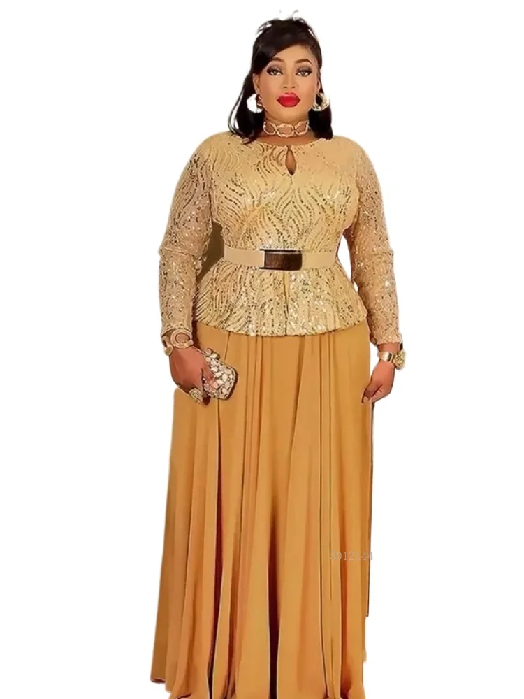 

Африканские вечерние платья для женщин, 2025 г., элегантное платье Дашики Анкара, халат больших размеров, Турция, длинное платье макси для свадебной вечеринки, новинка