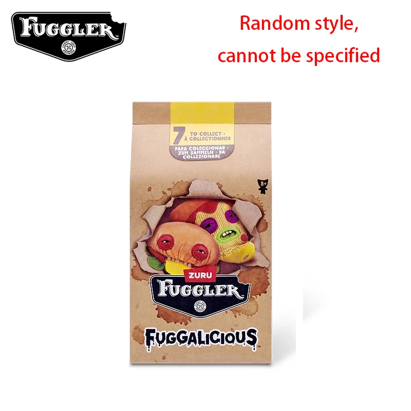 Original Fuggler Hässliche Zähne Monster Plüschtiere Katzen-Bären Plüsch-Schlüsselanhänger Nuggets Anhänger Taschenanhänger Hamburger-Puppen Zufällig 1 Stück