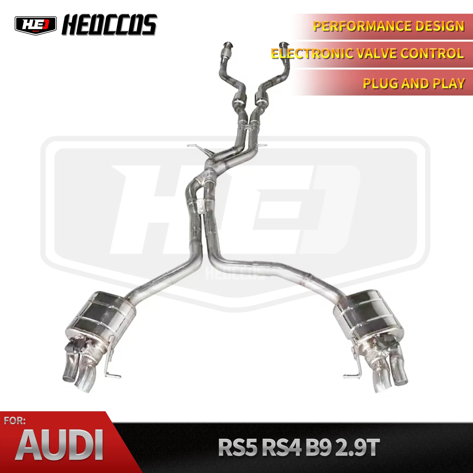 

Выхлопная система HEO Performance Valvetronic из нержавеющей стали 304 для выхлопной системы Audi RS4 RS5 B9 2.9T
