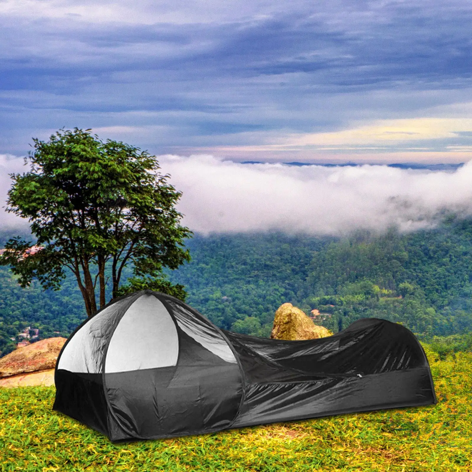 

Popup Bivy Tent Portable Windproof Polyester Cloth for Outdoor Hiking Sports