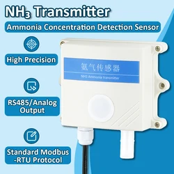 Ammonia Gas Sensor NH3 Concentration Detection 20ppm 100ppm 500ppm High Precision Detector RS485 4-20mA 0-5V 0-10V Output